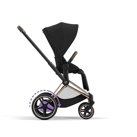 CYBEX Platinum Stroller Priam Seat Pack shown on e-Priam Frame